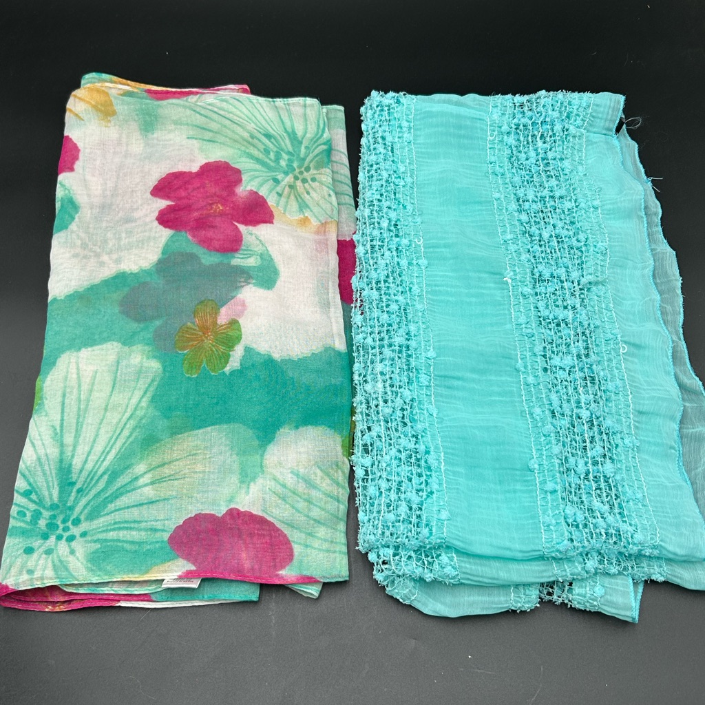 Snood Tube Scarves Floral And Textured Scarves Set